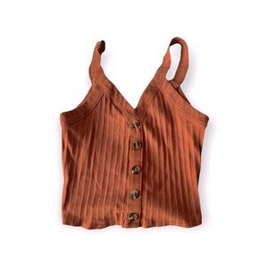 ribbed crop top with buttons